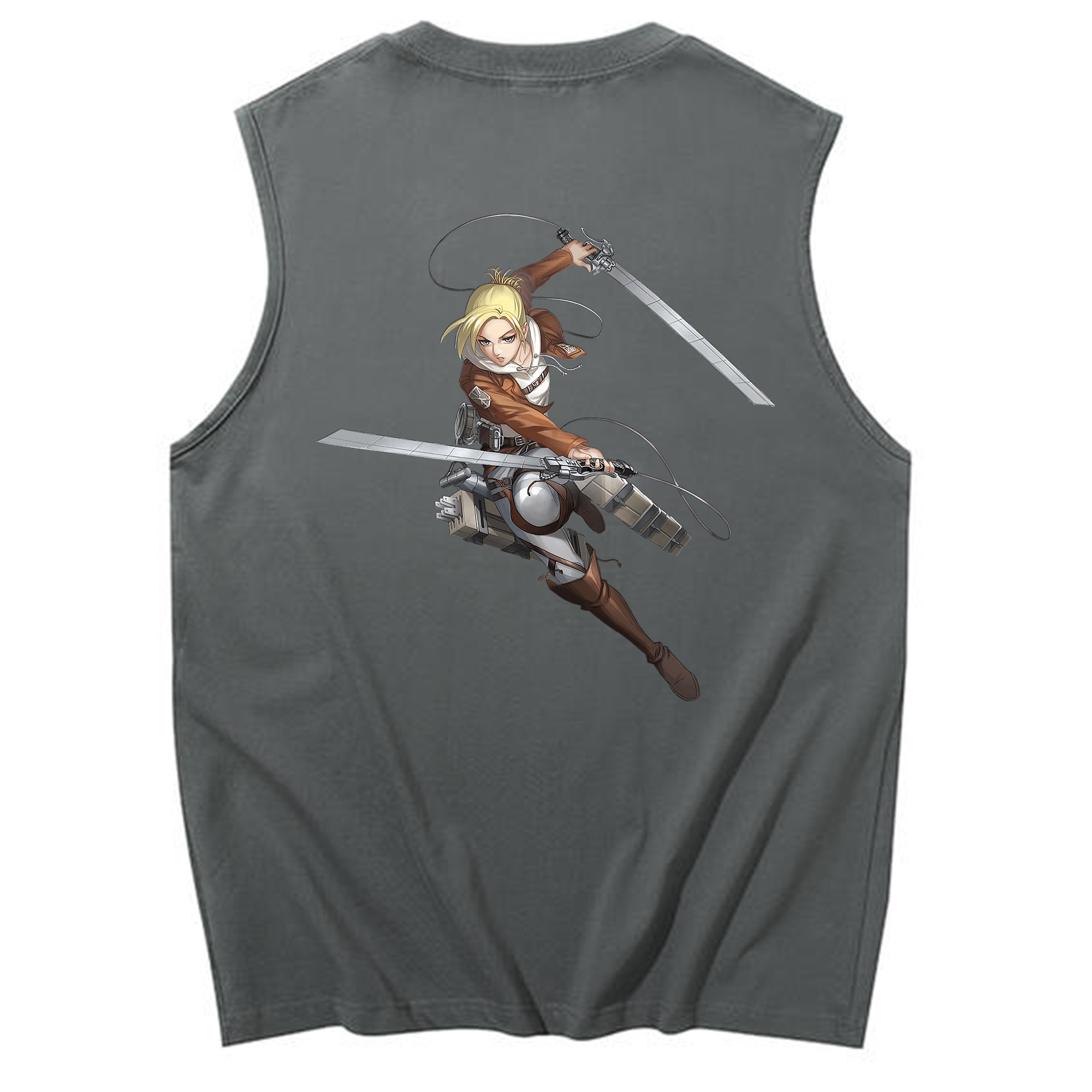 （画像用） 進撃の巨人 アニ・レオンハート Attack on Titan Annie Leonhart コットン100％タンクトップ（背面プリント）